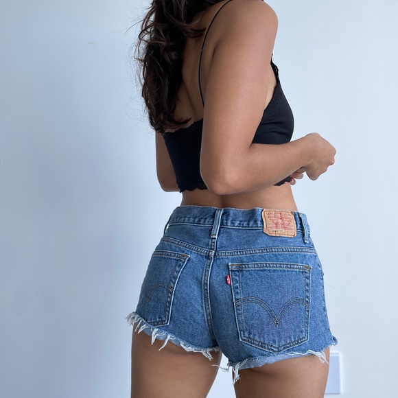 Vintage Levi's 550 high waist denim cutoff shorts